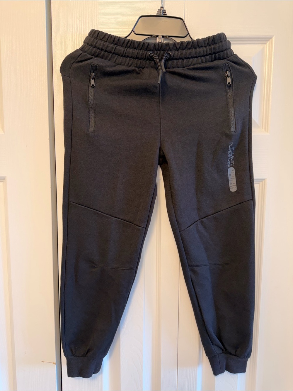 H&M Boys Black Tech Jogger Sweatpants, Size 10-12